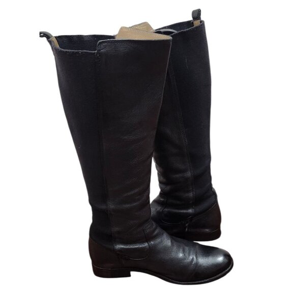 Frye Molly Gore Tall Boots Black Leather Riding Equestrian Style Sz 8B - Picture 10 of 14